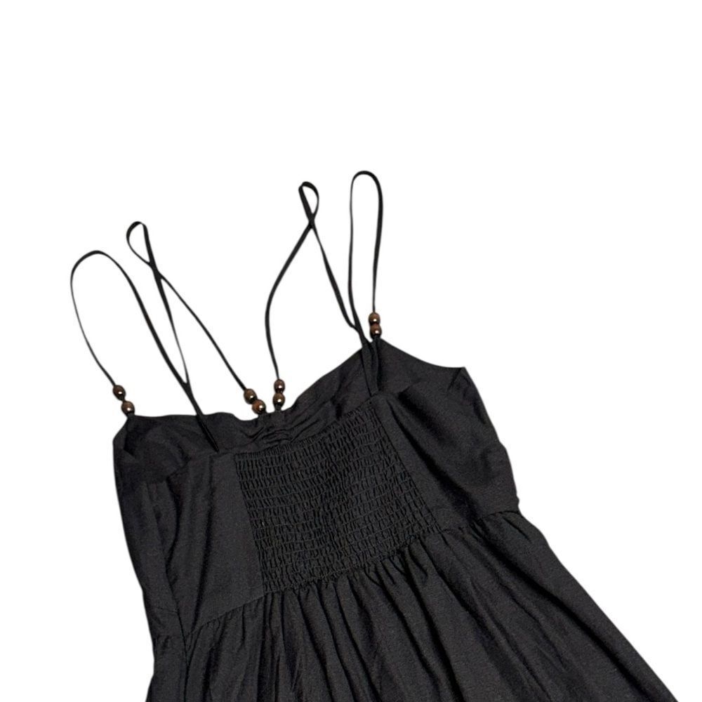 JASON WU Dbl Strap Linen w/ Cutout & wooden Beads on straps maxi dress sz small - Picture 6 of 8